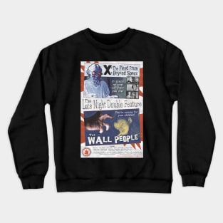 "The Late Night Double Feature" poster Crewneck Sweatshirt